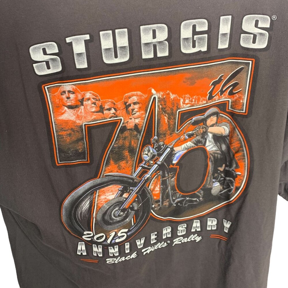 Mens Harley Davidson 75th Anniversary Sturgis Black Hills Rally Shirt 2XL